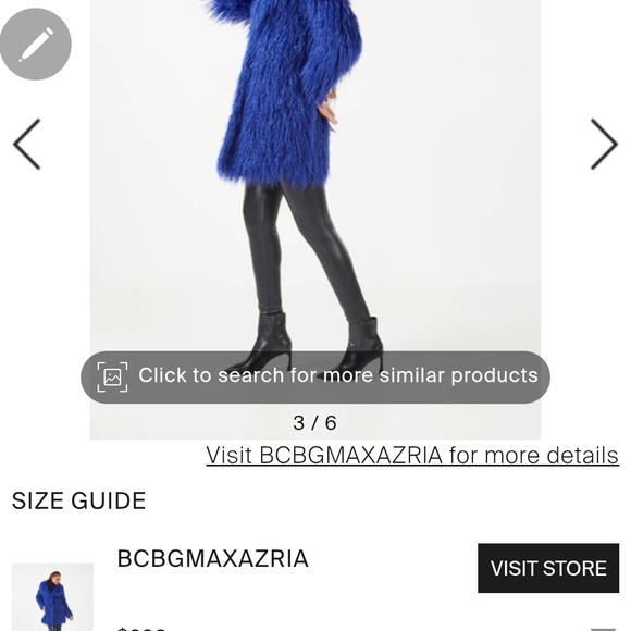 BCBGMAXAZRIA Arctic Faux Fur Coat in Spectrum Blue - Picture 2 of 9